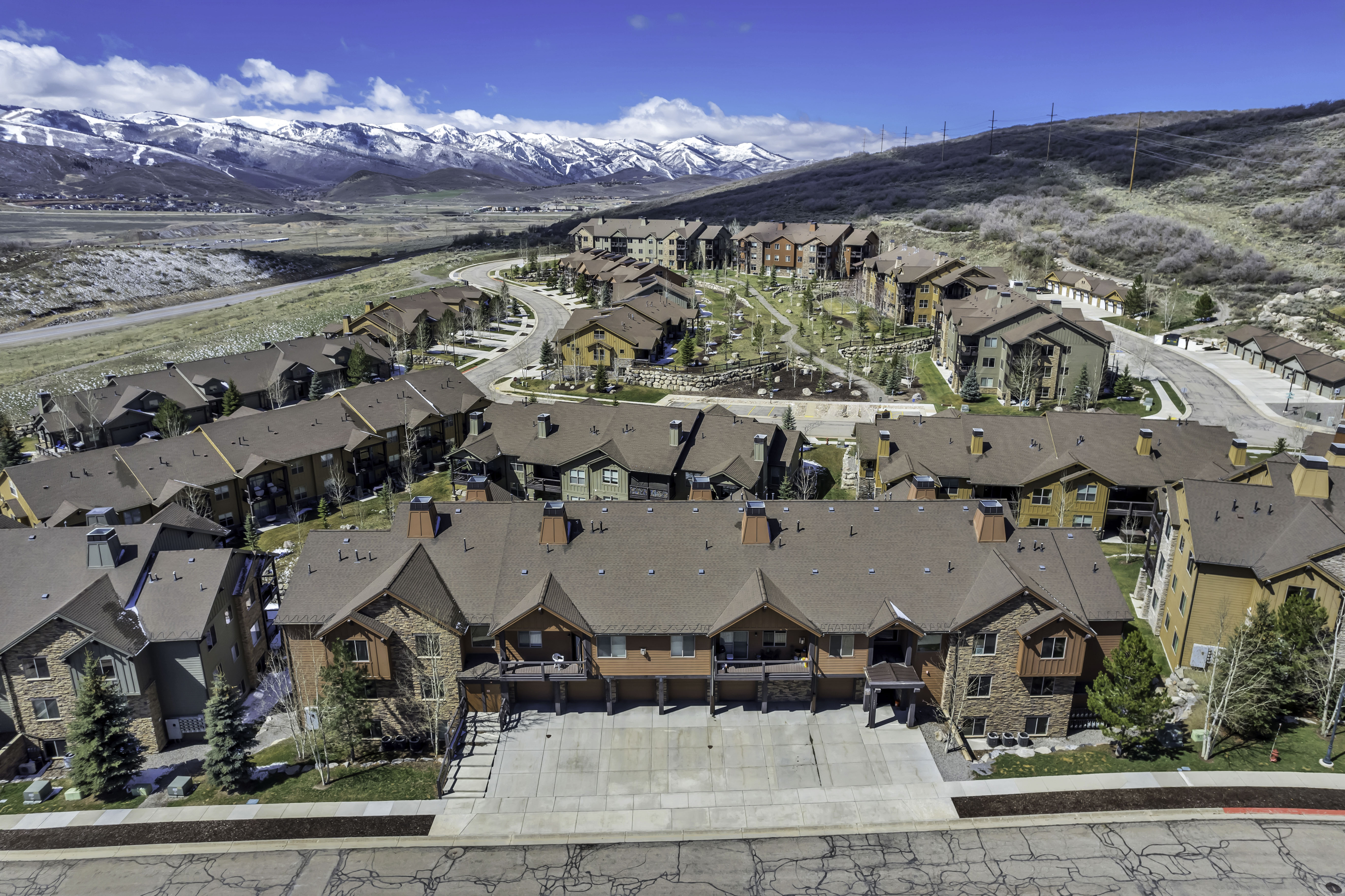 Bird's eye view of a mountain backdrop