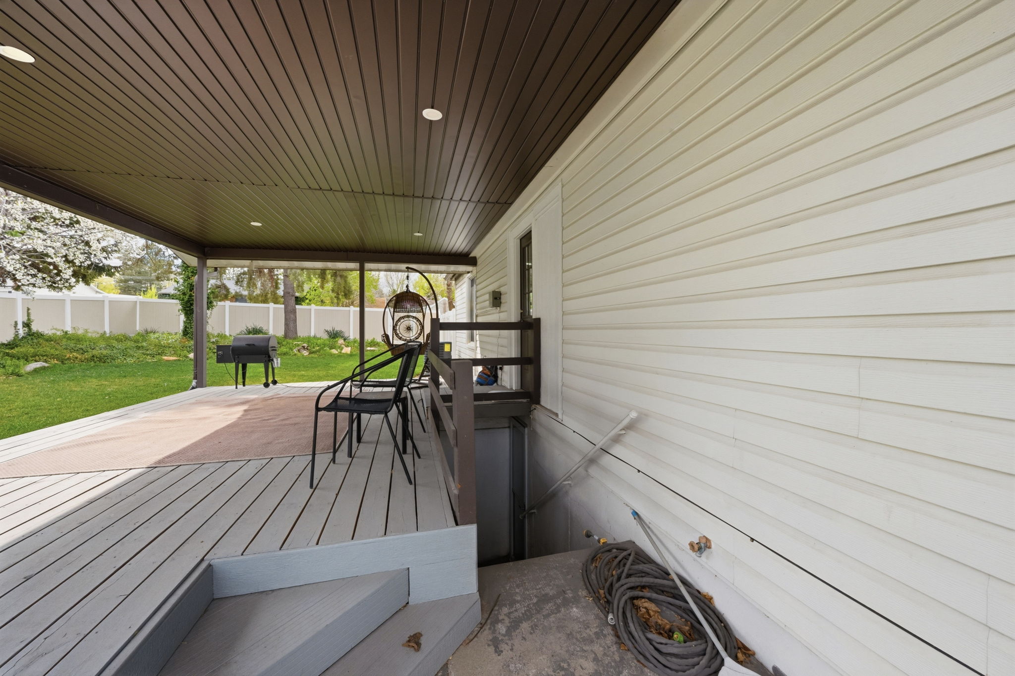 Deck with area for grilling