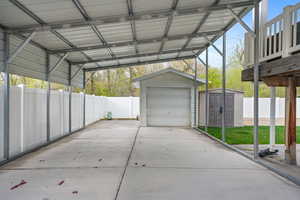 View of RV parking carport