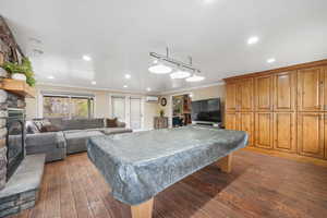 Yes your eyes are not lying this PREMO Rec room featuring a pool table that will stay with a good offer, Did I mention more recessed CAN LIGHTING... and a stone fireplace