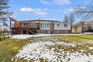 Brick, composite deck and walkout basement