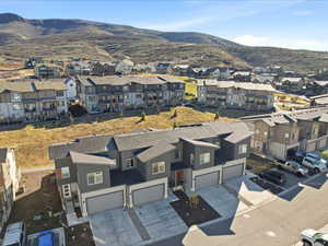 Bird's eye view of a mountain backdrop