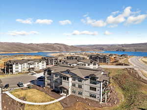 Aerial view of a large body of water