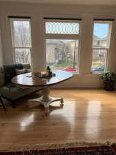Dining room with hardwood / wood-style floors