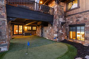 View of patio / terrace featuring a putting area
