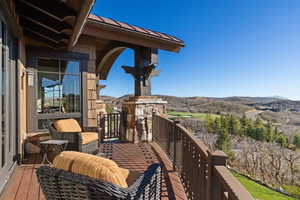 Primary bedroom private Balcony with a mountain view