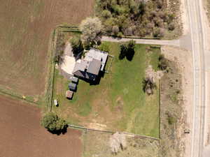 Aerial view of sparsely populated area