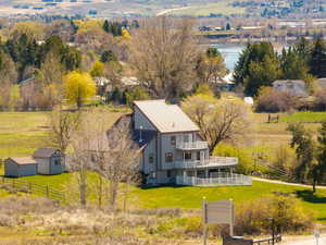 Aerial view of sparsely populated area