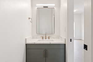 Bathroom featuring vanity