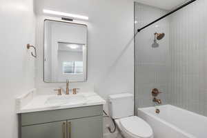 Full bathroom with vanity and shower / bathtub combination