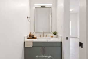 Bathroom featuring vanity