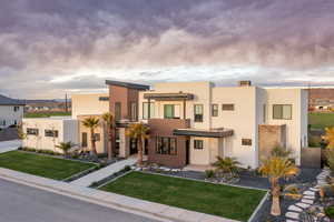 Modern home with stucco siding