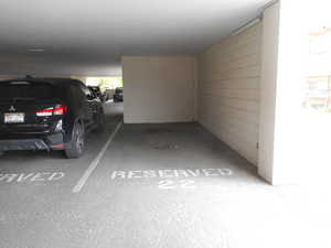 Garage with a parking deck