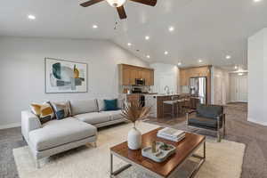 Virtually staged living room