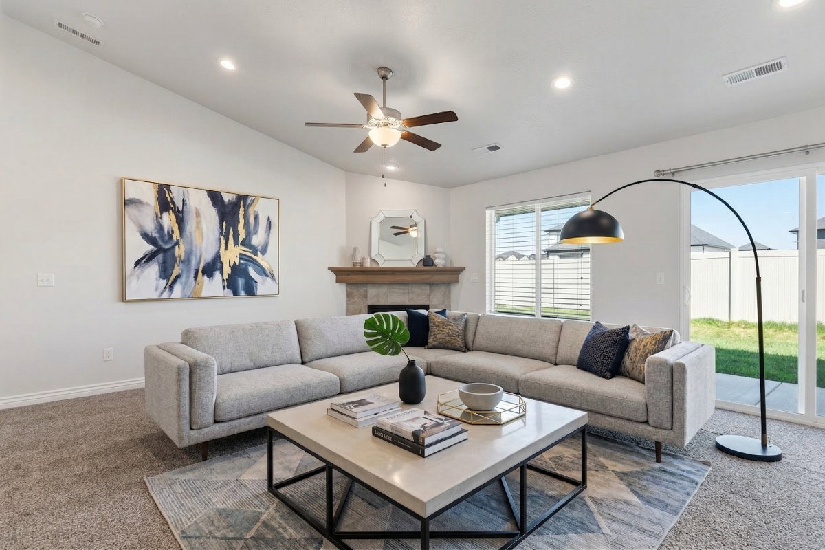 Virtually staged living room