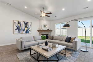 Virtually staged living room