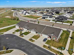 Aerial view of residential area