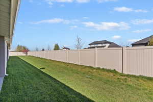 View of fenced backyard