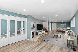 Virtual staging- Basement Family Room with Dining Area