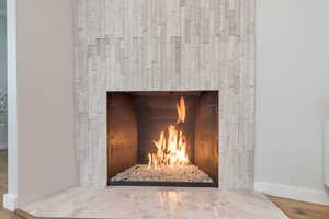 Detailed view of gas fireplace