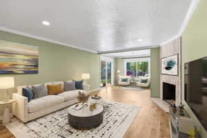 Virtual staging- Main Living with Seating Area in place of Dining Area