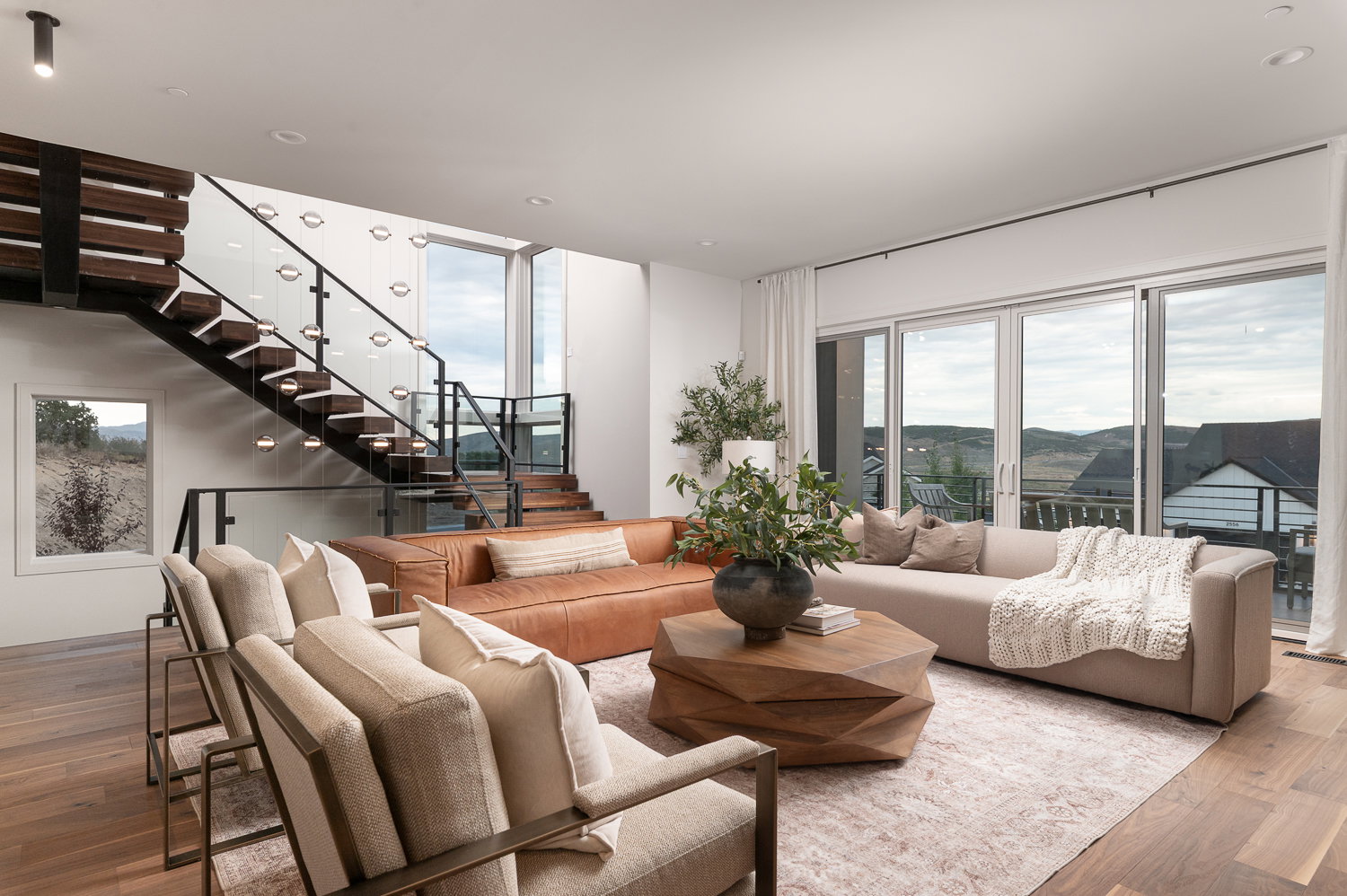 Living area featuring wood-type flooring