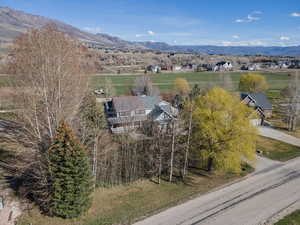 View from above of property featuring mountains
