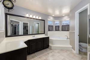 Full bath featuring vanity and a bath