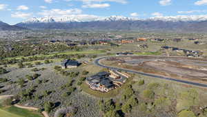 Bird's eye view of a mountain backdrop