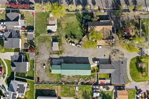 Aerial perspective of suburban area
