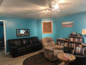 Basement featuring wood finished floors