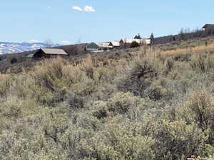 View of mountain background with rural landscape