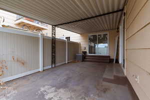 View of patio with entry steps