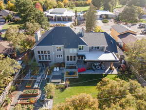 Aerial perspective of suburban area featuring a tree filled landscape
