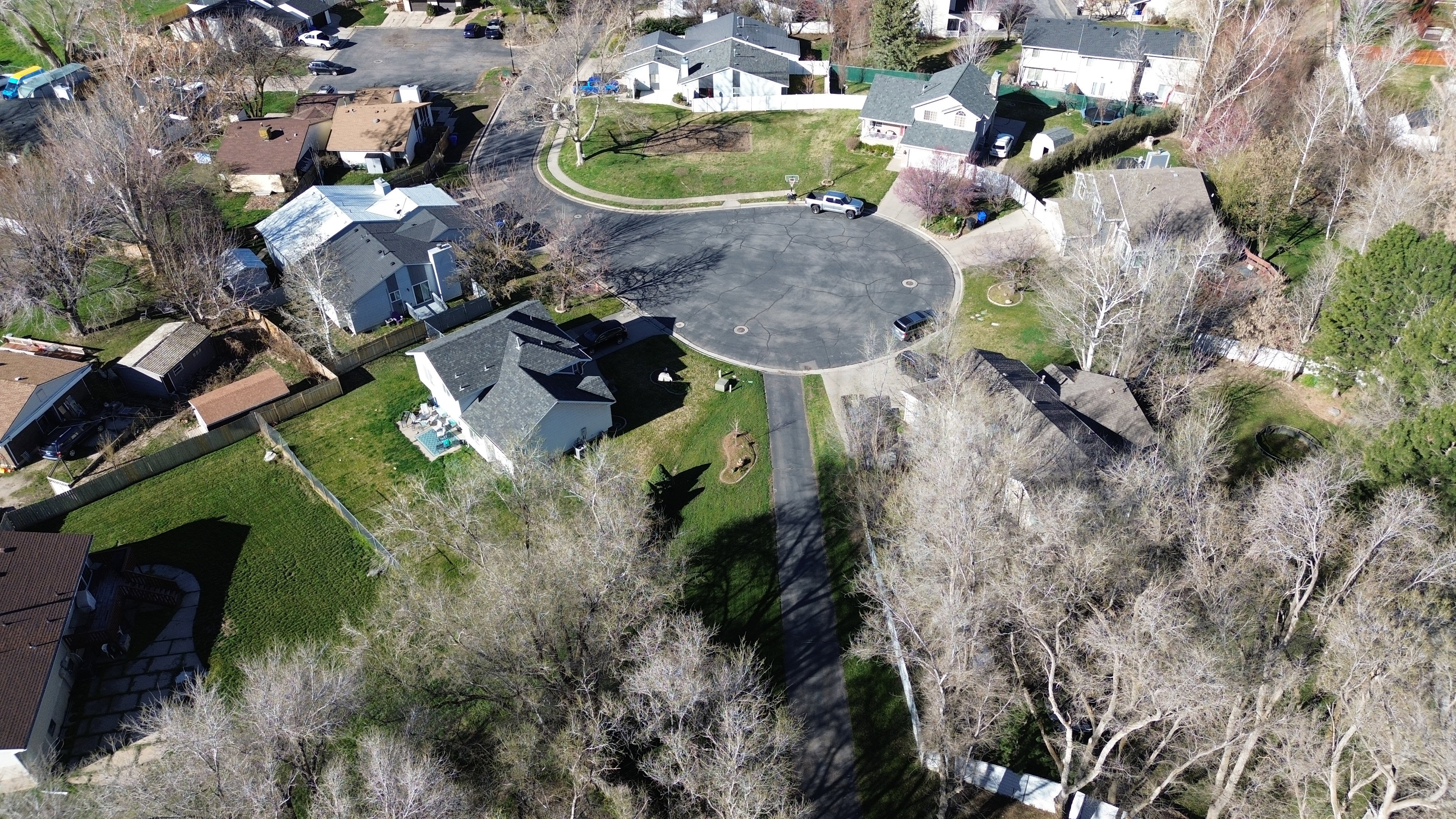 Aerial view of residential area