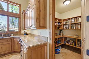Storage area with a sink