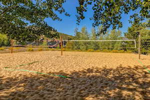 View of home's community with volleyball court