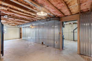 View of unfinished basement