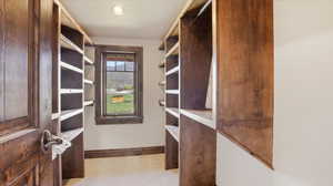 View of walk in closet