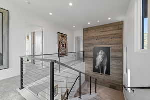 Staircase with recessed lighting