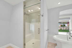 Primary bathroom separate shower