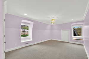 Bedroom with door to large playroom