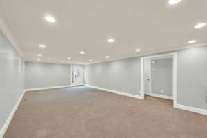 Basement family room with kitchen