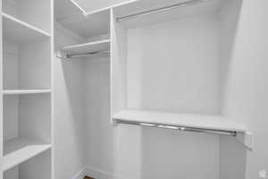 View of walk in closet