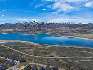Drone / aerial view of a water and mountain view
