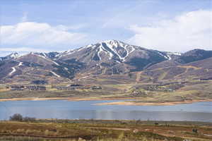 Mountain view with a nearby body of water