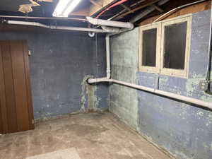 View of unfinished basement