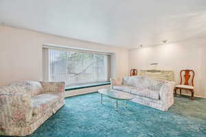 View of carpeted living area