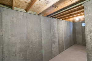 View of unfinished below grade area