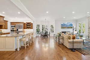 open concept with crown molding